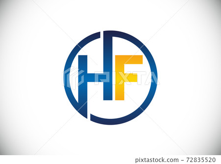 Initial letter hf logo template design Royalty Free Vector