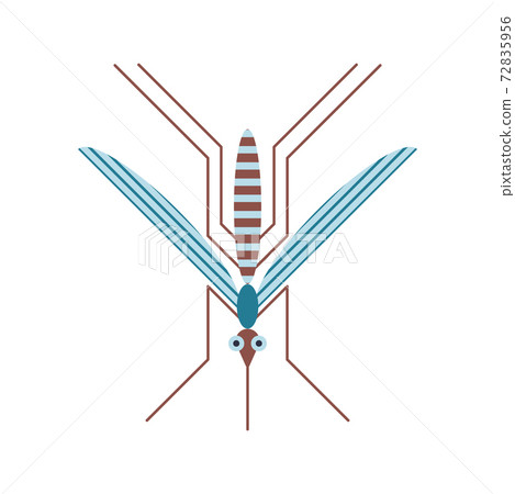 Mosquito Insect Icon in Geometric Flat Style 72835956