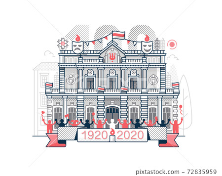 Drama Theater Kupalauski Scene in Line Art 72835959