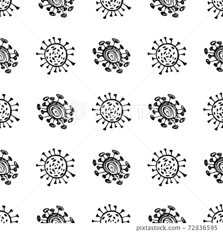 Seamless pattern of coronavirus microbes.... - Stock Illustration ...