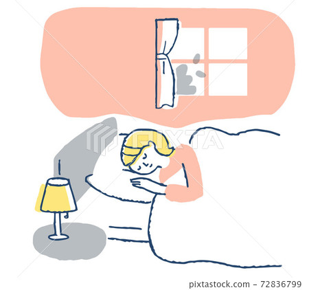 A young lady sleeping in bed A young lady sleeping in bed 72836799