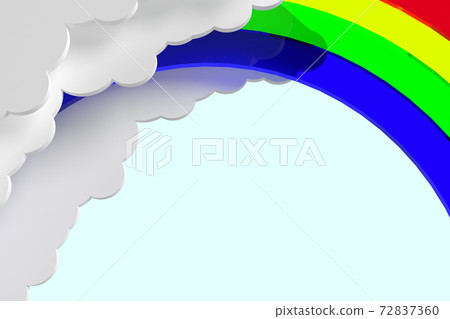 A rainbow bridge that emerges from the clouds - Stock Illustration ...