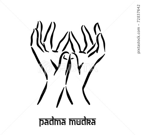 Padma mudra. Hand spirituality hindu yoga of fingers gesture. Technique of meditation for mental 72837642
