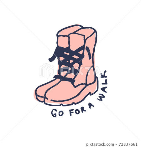 Boots for walk in cute cozy hugge cartoon style illustration 72837661