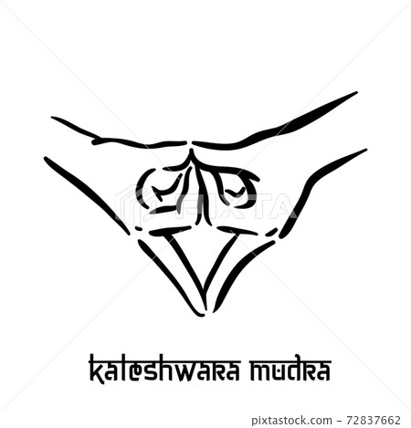 Kaleshwara mudra. Hand spirituality hindu yoga of fingers gesture. Technique of meditation for 72837662