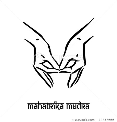 Mudra yoga elegant female hands with boho tattoos Vector Image