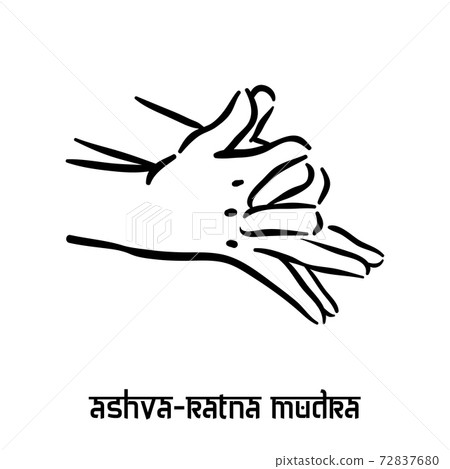 Ashva ratna mudra. Hand spirituality hindu yoga of fingers gesture. Technique of meditation for Ashva ratna mudra. Hand spirituality hindu yoga of fingers gesture. Technique of meditation for 72837680