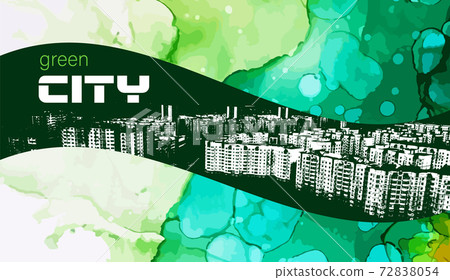 Trace City. There are many houses on the street. Vector illustration Trace City. There are many houses on the street. Vector illustration 72838054