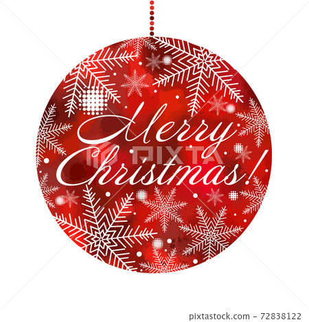 Christmas ball. Greeting card. Merry Christmas. Mixed media. Vector illustration. 72838122