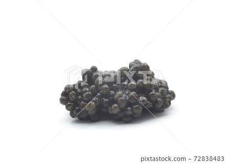 Closeup of black caviar on white background 72838483