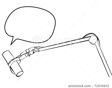 Outline sketch of microphone and speech bubble Outline sketch of microphone and speech bubble 72838832