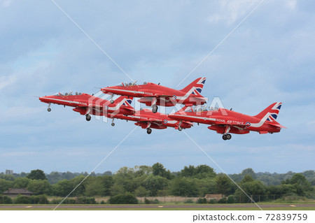 Royal Air Force Red Arrows formation takeoff Royal Air Force Red Arrows formation takeoff 72839759