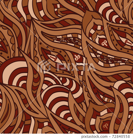 Indian pattern print. Seamless imitation painted with henna. 72840558