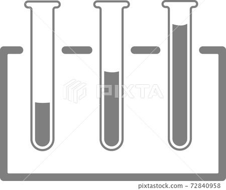 Test tubes icon on the stand on a white background. Test tubes icon on the stand on a white background. 72840958
