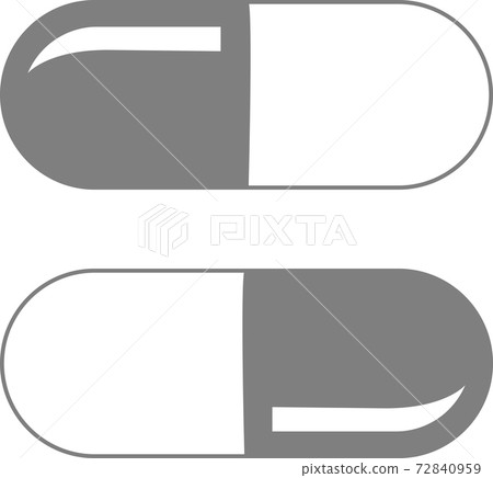 Two capsule pills on a white background. Two capsule pills on a white background. 72840959