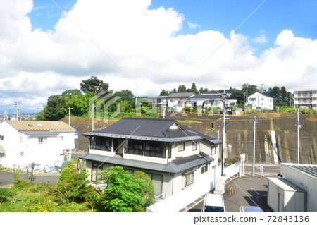 Scenery from the Senseki Line train window from Sendai Station to Tona Station Scenery from the Senseki Line train window from Sendai Station to Tona Station 72843136