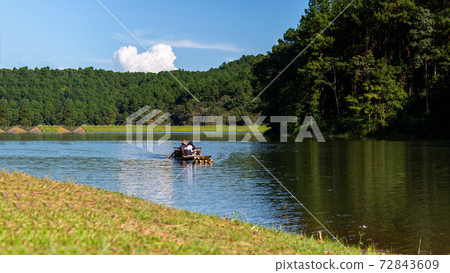 Morning in Pang Ung Lake,North of Thailand, is a tourist place Morning in Pang Ung Lake,North of Thailand, is a tourist place 72843609