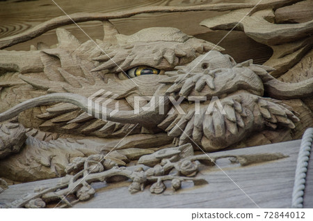 Wood carving of Hachiman Shrine in Izu Inatori Wood carving of Hachiman Shrine in Izu Inatori 72844012