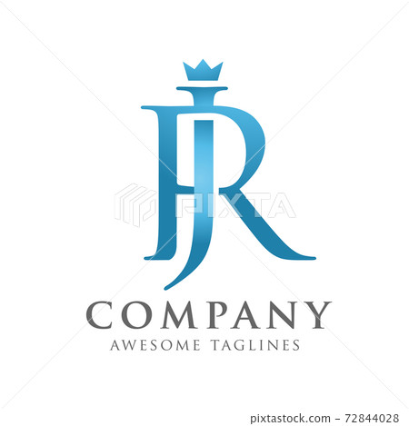 creative initial connected letters jr or rj logo monogram style	 72844028