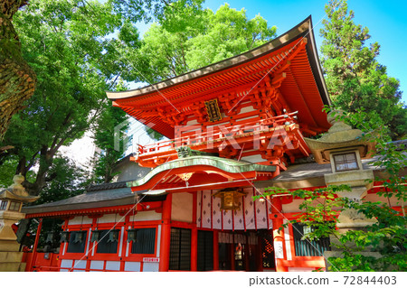Kasuga Shrine <Nagoya City, Aichi Prefecture> with a beautiful vermilion main shrine 72844403