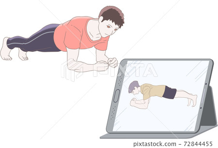 Online training, planks, men Online training, planks, men 72844455