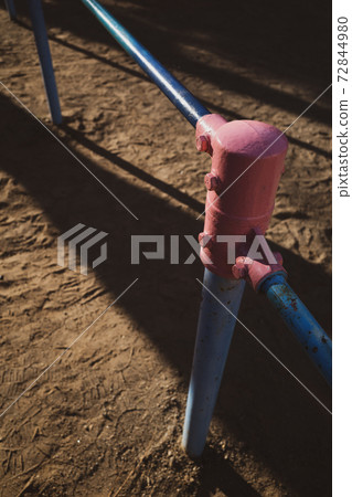 Horizontal bar with nobody and shadow of winter c-3 retro image Horizontal bar with nobody and shadow of winter c-3 retro image 72844980