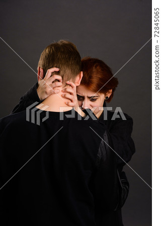 Desparate wife with aggressive husband in domestic violence conception Desparate wife with aggressive husband in domestic violence conception 72845065