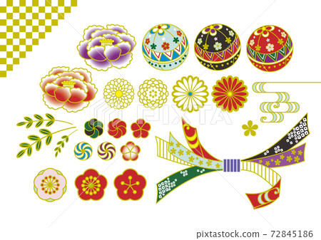 日式日本風格日式零件材料設置圖矢量01 日式日本風格日式零件材料設置圖矢量01 72845186