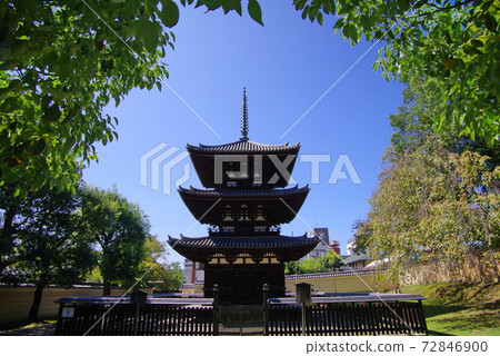 Kofukuji Mie Pagoda, a world cultural property of the ancient city of Nara 72846900