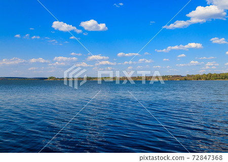 View of Kremenchug reservoir in Ukraine 72847368