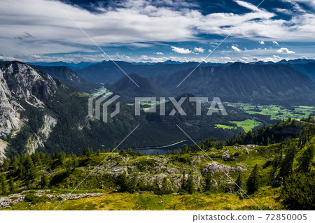 Valley With Forests And Villages Beneath Lake Grundlsee in The Alps Of Styria In Austria 72850005
