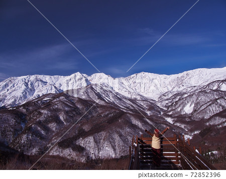 Hakuba mountain range distant view from Iwatake mountaintop terrace HAKUBA MOUNTAIN HARBOR 72852396