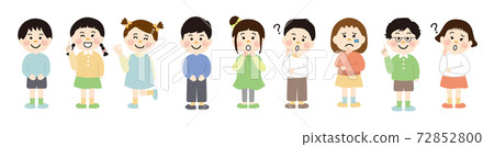 Emotions and sorrows children illustration material set 72852800