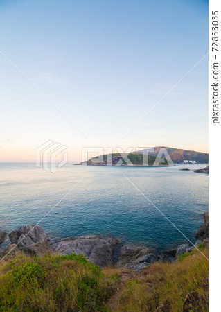 Sunrise colorful morning sky seashore 72853035