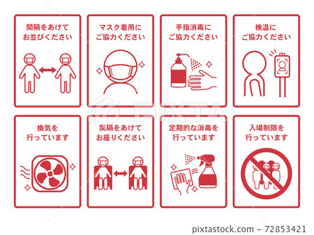 Countermeasures Sticker New coronavirus infection countermeasure poster... - Stock Illustration ...