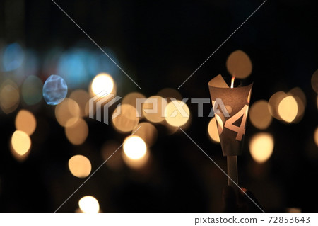 thousands of people attend the Tiananmen square 25th anniversary candlelight vigils in Victoria park in hong kong 72853643