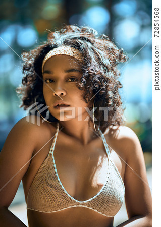 Close-Up Portrait Of Beautiful Asian Girl Close-Up Portrait Of Beautiful Asian Girl 72854568