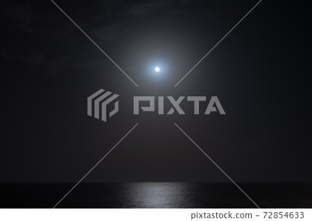 full moon light with sea reflection at night 72854633