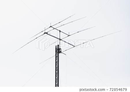 multi frequency Yagi antenna, white background multi frequency Yagi antenna, white background 72854679