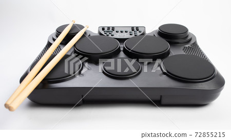 electronic drums portable music device, white background 72855215