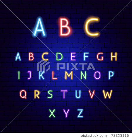 ABC Neon Alphabet 72855316