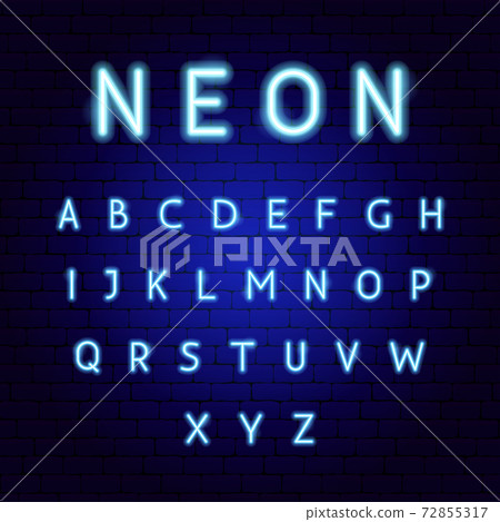Blue Neon Alphabet 72855317