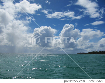 Moreton Island Emerald Green Sea and White Clouds, Brisbane, Queensland, Australia 72855568