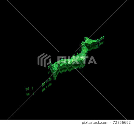 綠色日本地圖 72856692