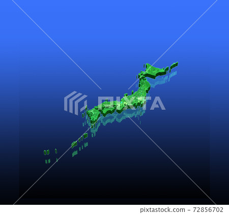 綠色日本地圖 72856702