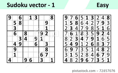 Sudoku Game with Answers. Simple Vector Design Set Stock Vector -  Illustration of vector, trainer: 204788413