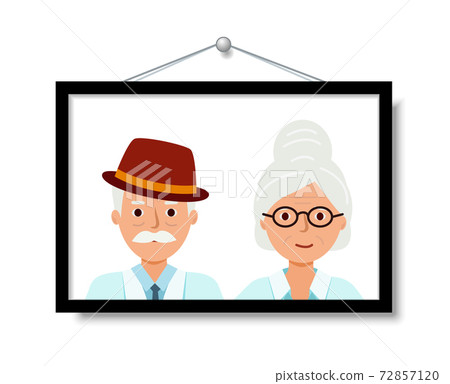 Portrait of grandparents in close-up. Happy Old people. 72857120