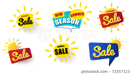 Big Set Web Banner summer sale. Vector summer background for Big Set Web Banner summer sale. Vector summer background for 72857123