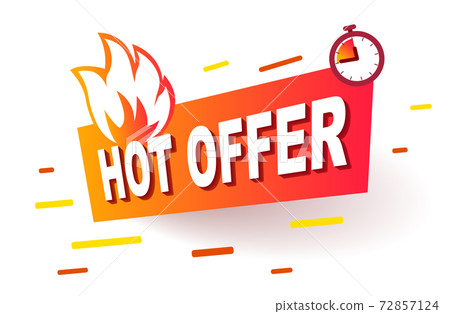 Hot Offer Label. Modern Web Banner Element Promotion background Offer. 72857124