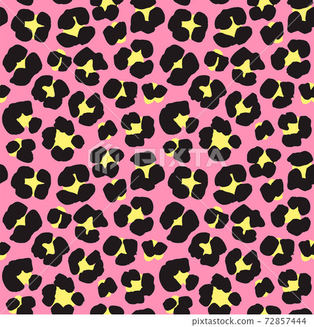 Leopard print seamless background pattern. Black, pink, yellow Leopard print seamless background pattern. Black, pink, yellow 72857444